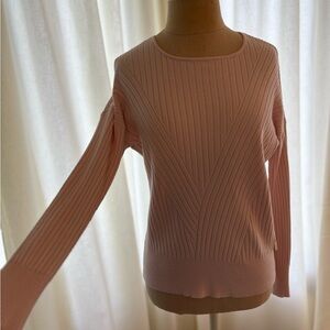 Pink Ribbed Knit Sweater